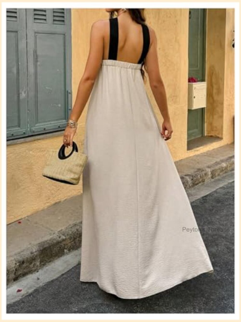 Women's Criss Cross Sleeveless Flowy Maxi Dress Beach Vacation - Picture 2 of 5